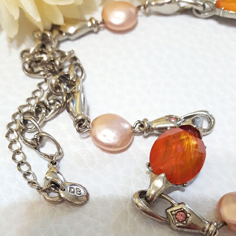 Vintage🔥DB🍂Resin Drop Necklace| Pearls| Faux Gems